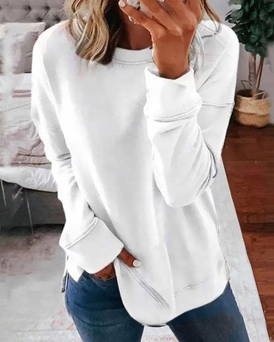 Women's Knitted Relaxed Fit Crew Neck Long Sleeve Jumper view 2