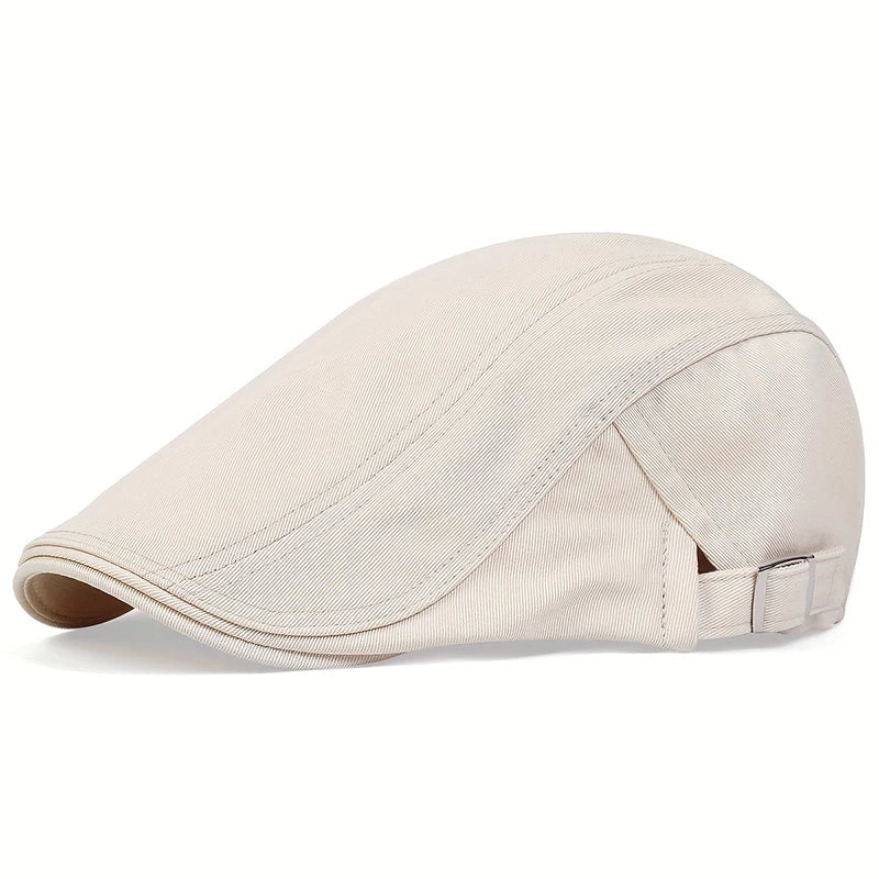 Men's Casual Flat Cap for Weddings and Parties in Off-White