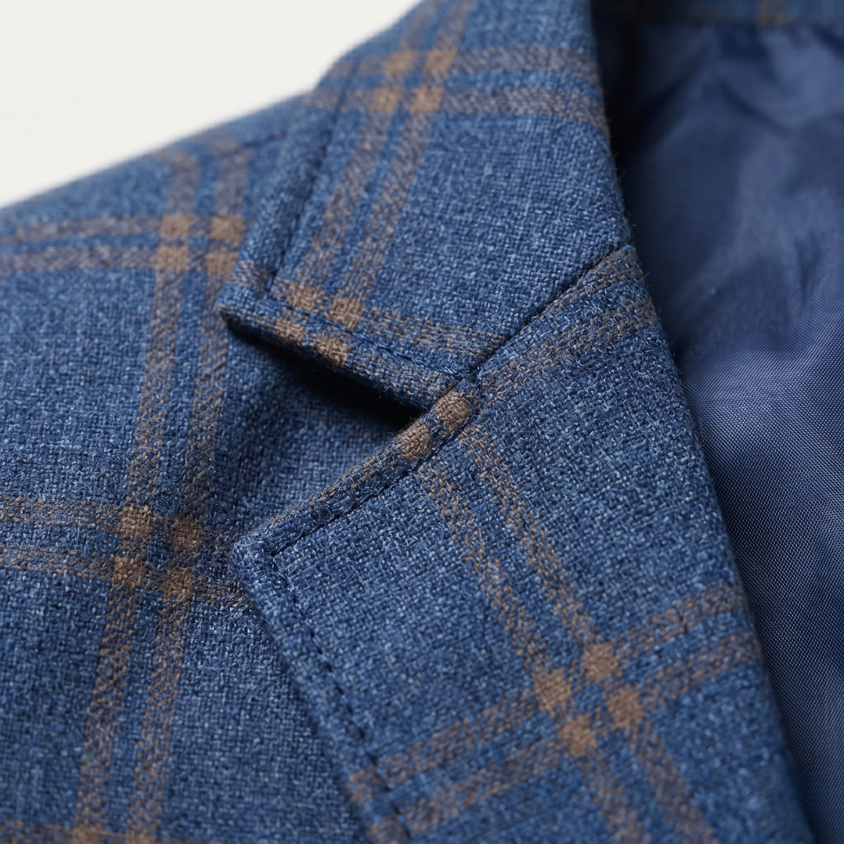 Men's Blue Checked Tailored Blazer