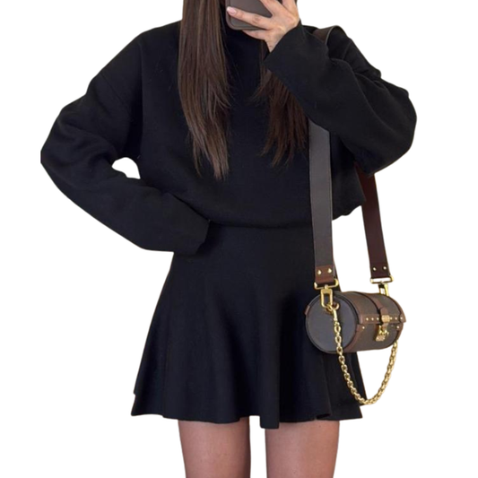 Women's Knitted Stand Collar Jumper Dress view 2