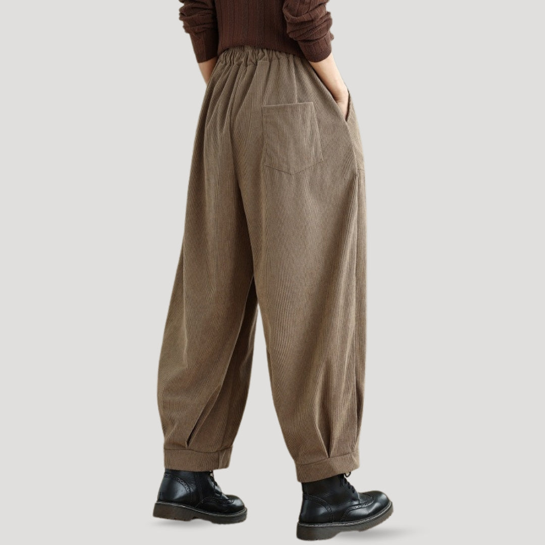 Women's Brown Wide Leg Trousers
