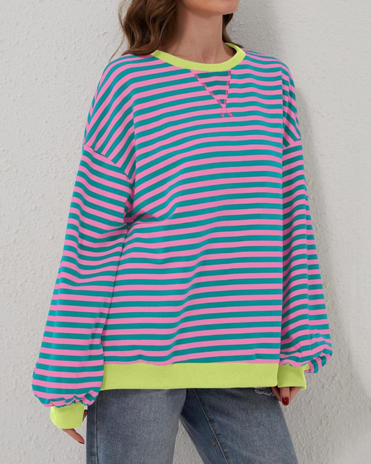 Women's Striped Knitted Long Sleeve Jumper view 2