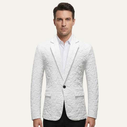 Men's White Slim Fit Casual Blazer