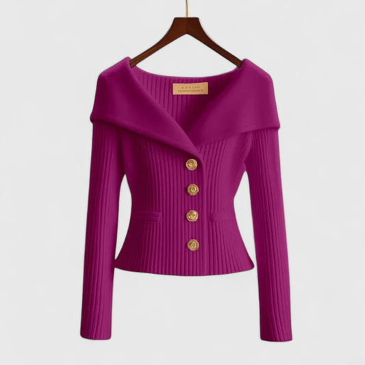 Women's Ribbed Knitted Button Front Cardigan view 2