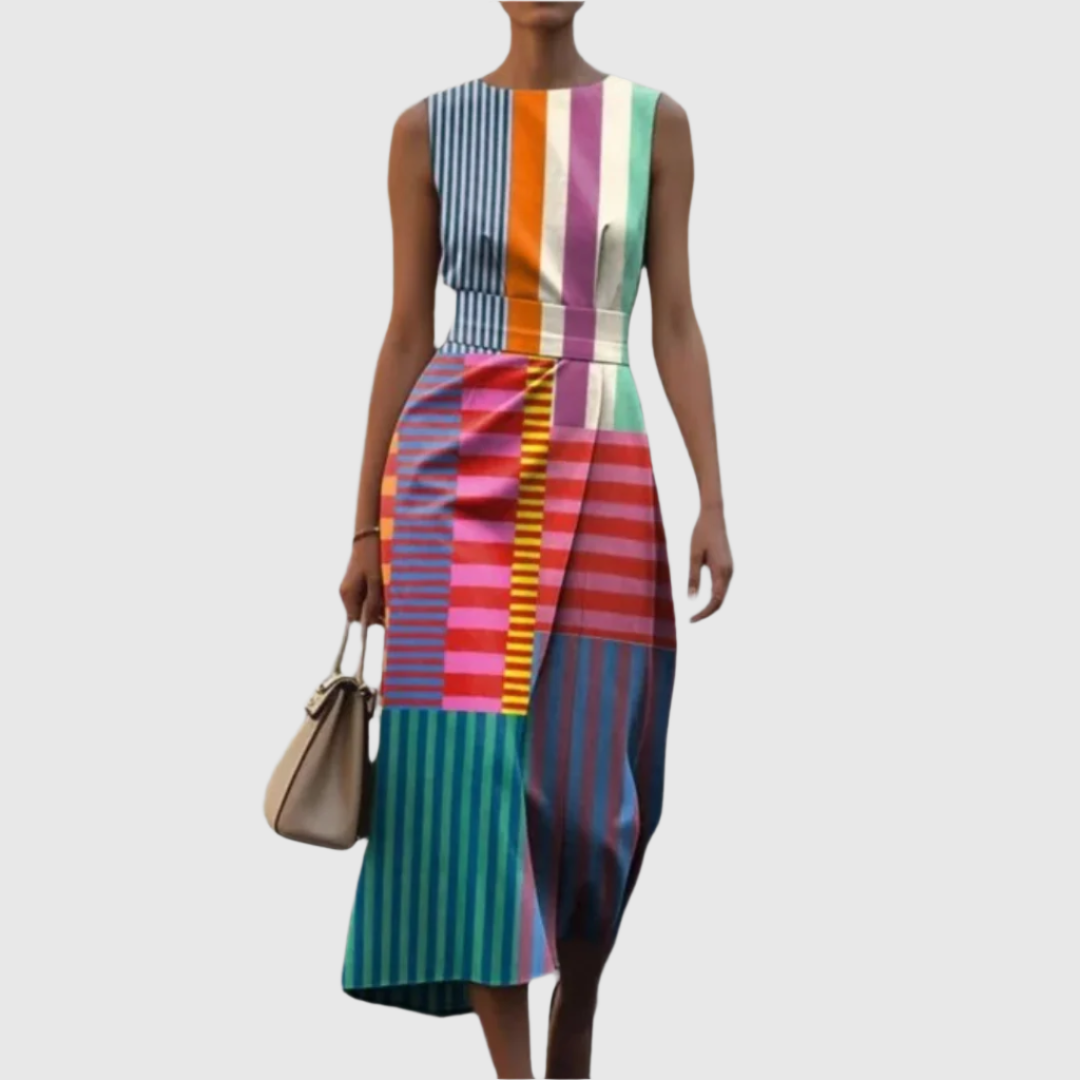 Women's Striped Midi Dress