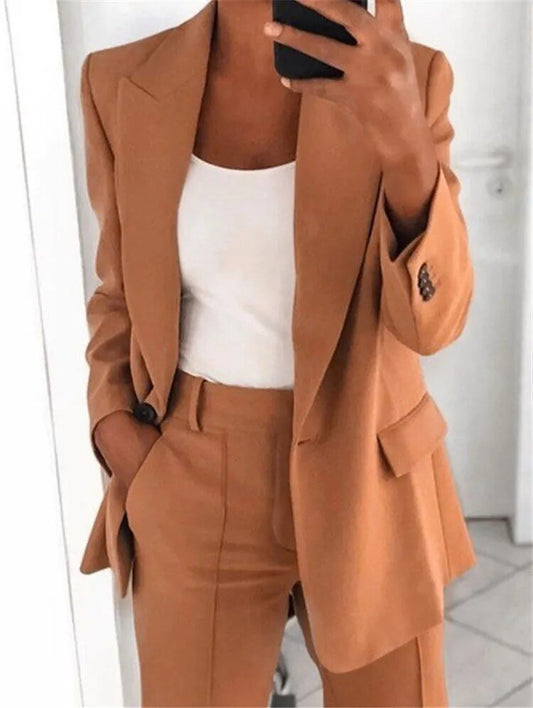 Women's Open Front Blazer and Trouser Set view 2