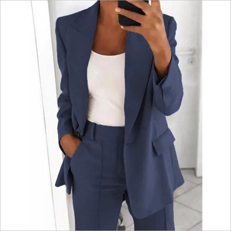 Women's Open Front Blazer and Trouser Set view 7