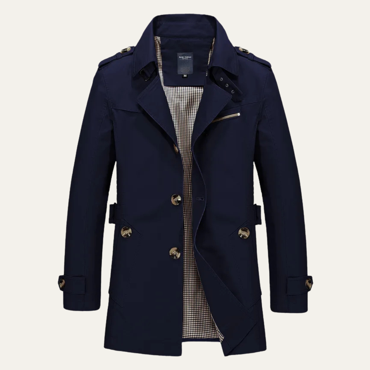 Men's Double Breasted Waterproof Trench Coat