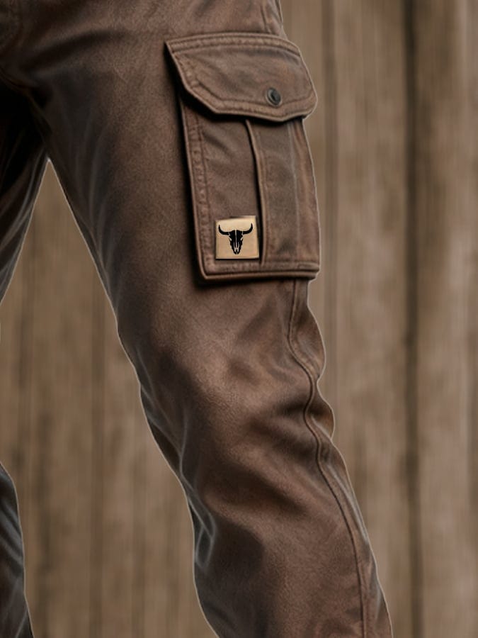 Men's Brun Trousers With Pockets