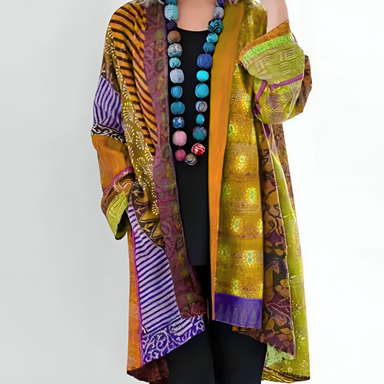 Women's Patchwork Layered Kimono view 5