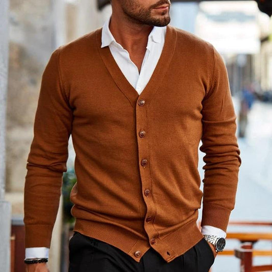 Men's Knitted Long Sleeve Cardigan view 2
