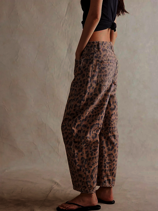 Women's Leopard Print Jeans view 2