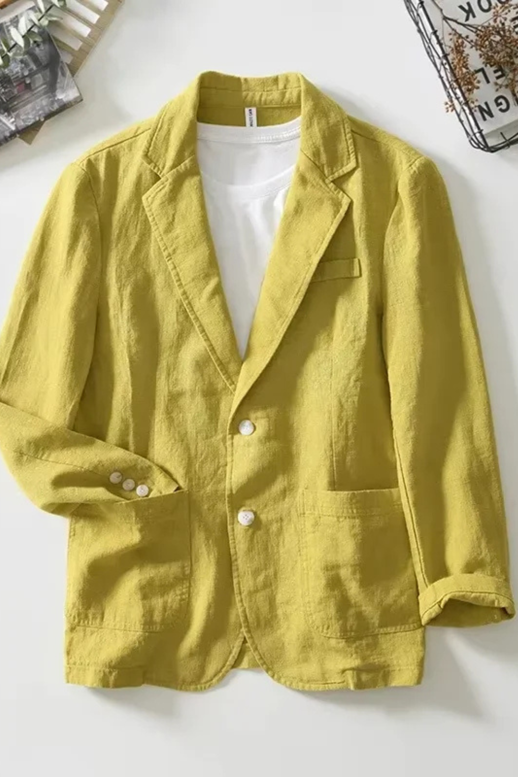 Men's White Casual Blazer