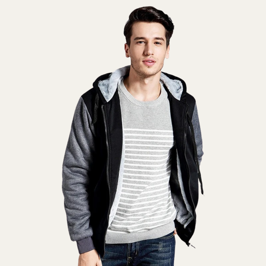 Men's Padded Zip Up Fleece Lined Hoodie view 2