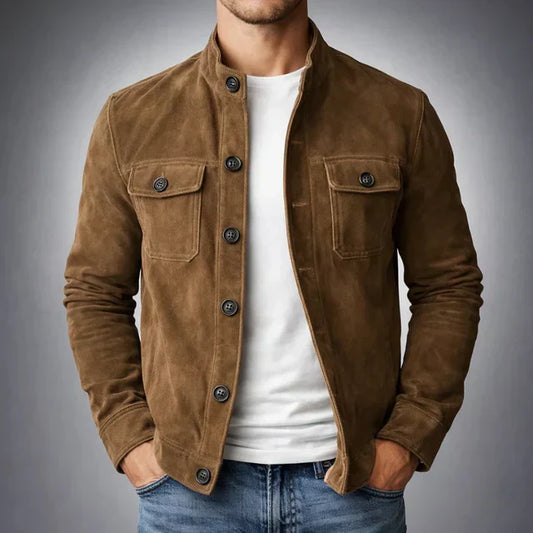 Men's Green Winter Coat in Brown