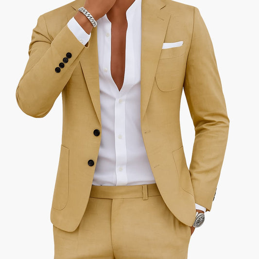 Men's Blue Blazer in Beige