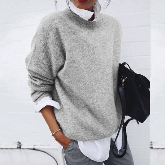 Women's Knitted Crew Neck Draped Jumper view 2