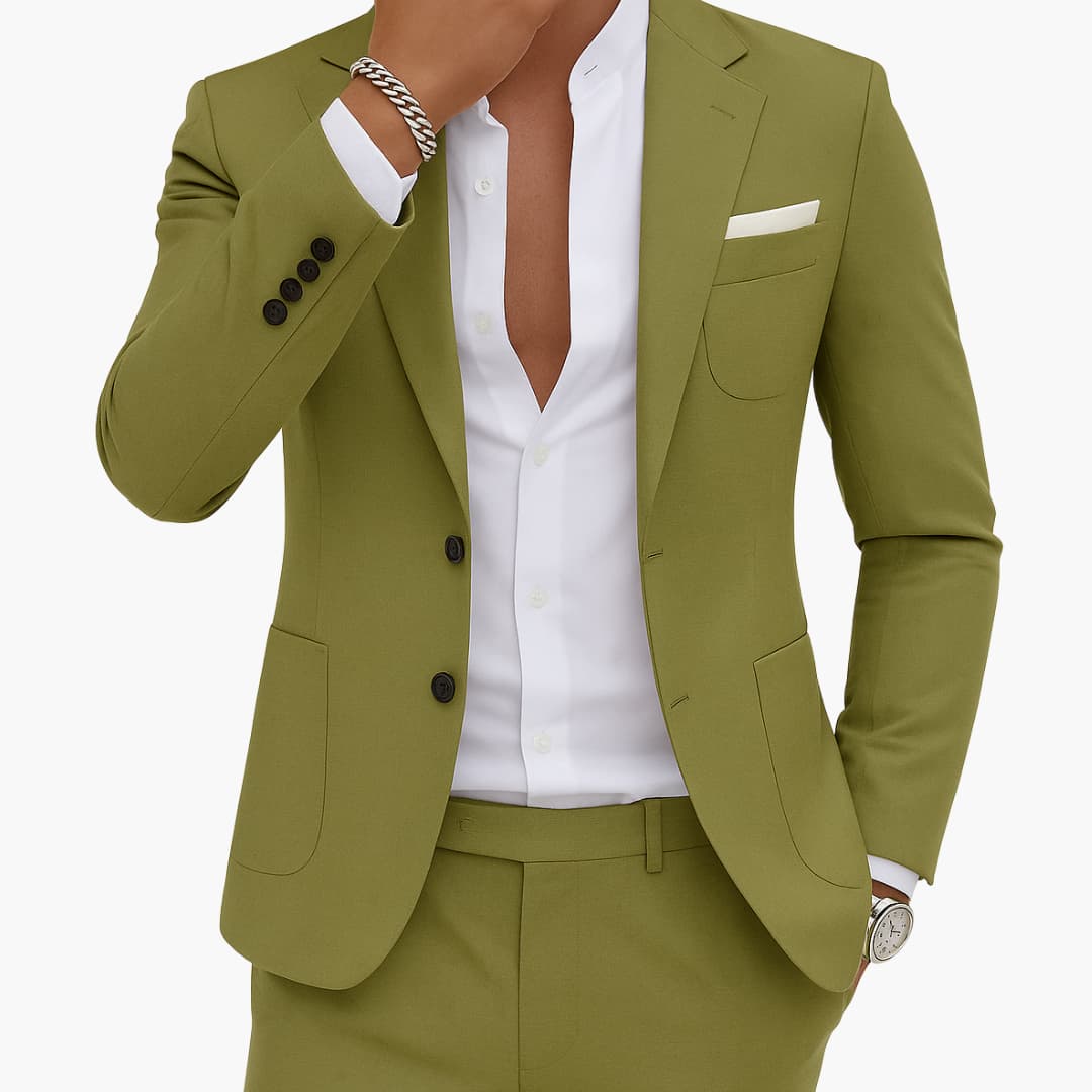 Men's Blue Blazer in Green