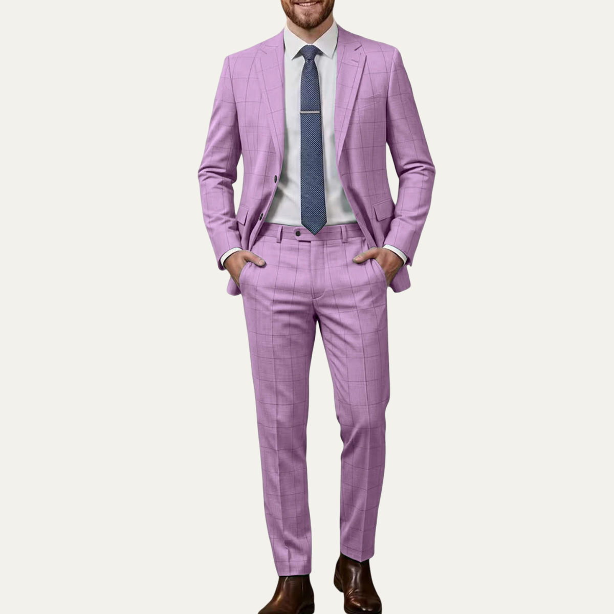 Men's Checked Two Piece Set