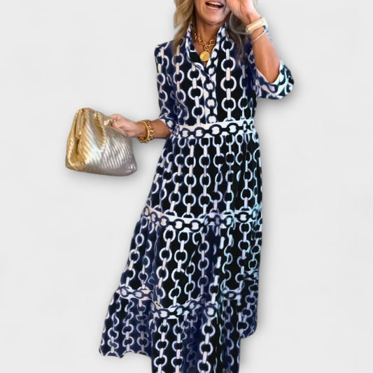 Women's Floral V Neck Midi Dress view 2