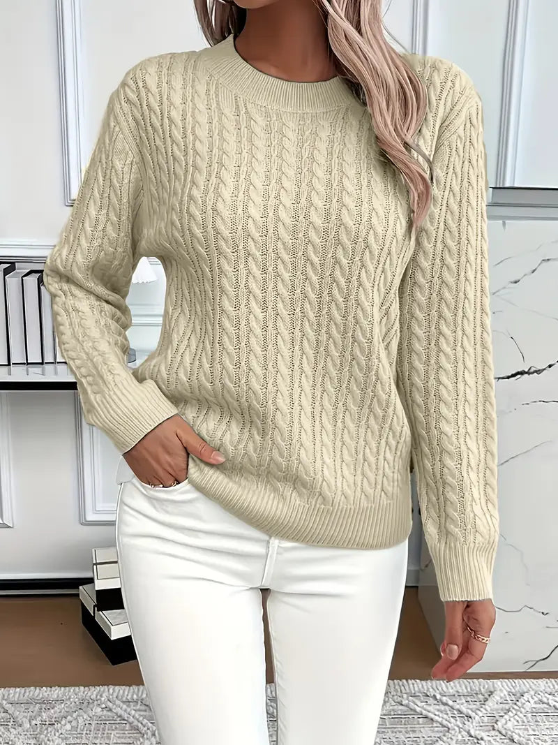 Women's Cable Knit Crew Neck Jumper view 11