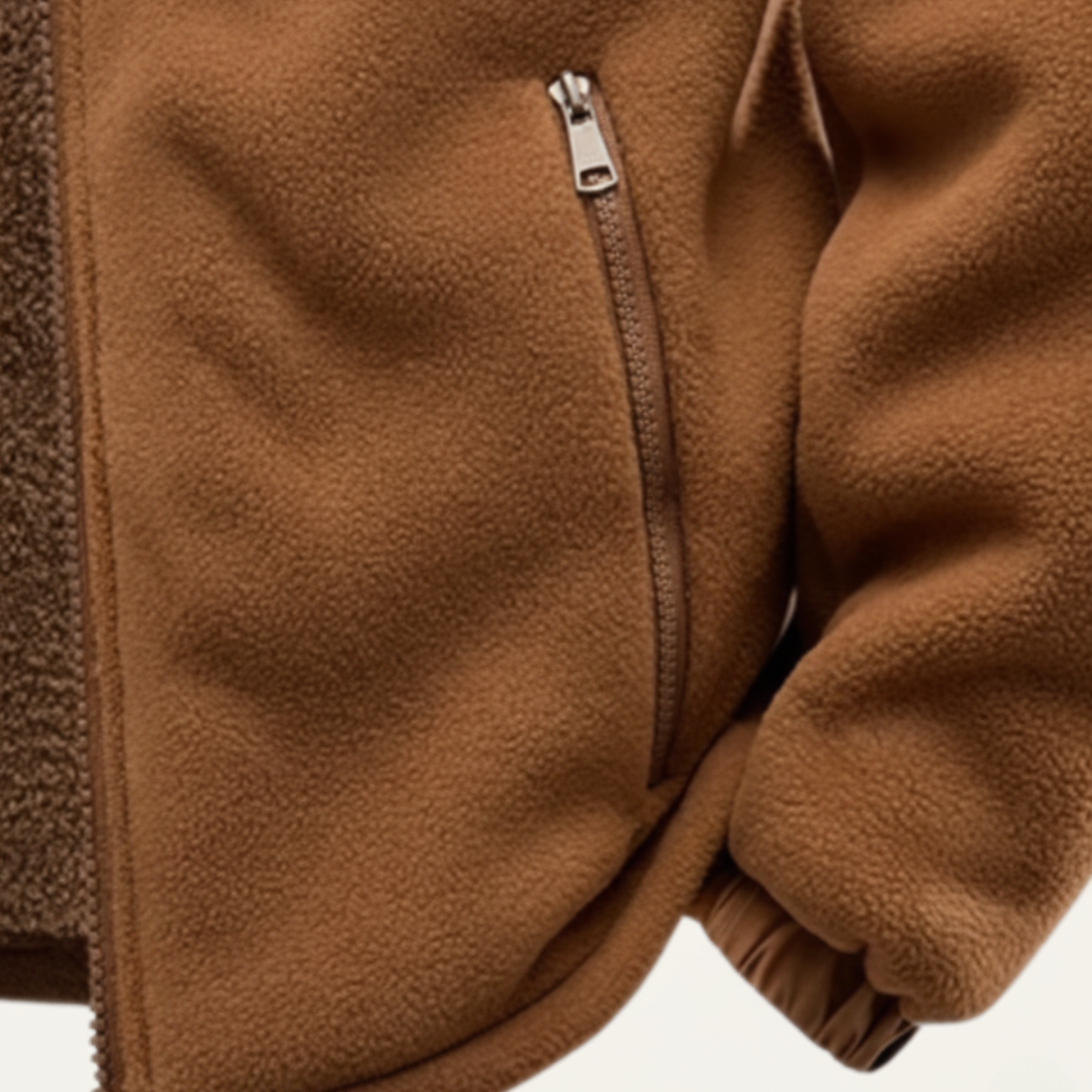Men's Khaki Hooded Fleece Lined Winter Coat