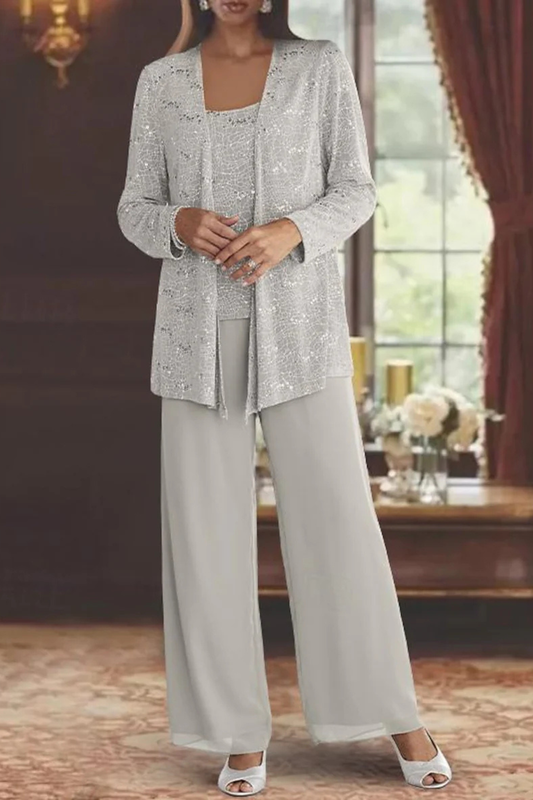 Women's Wide Leg Sequin Trousers