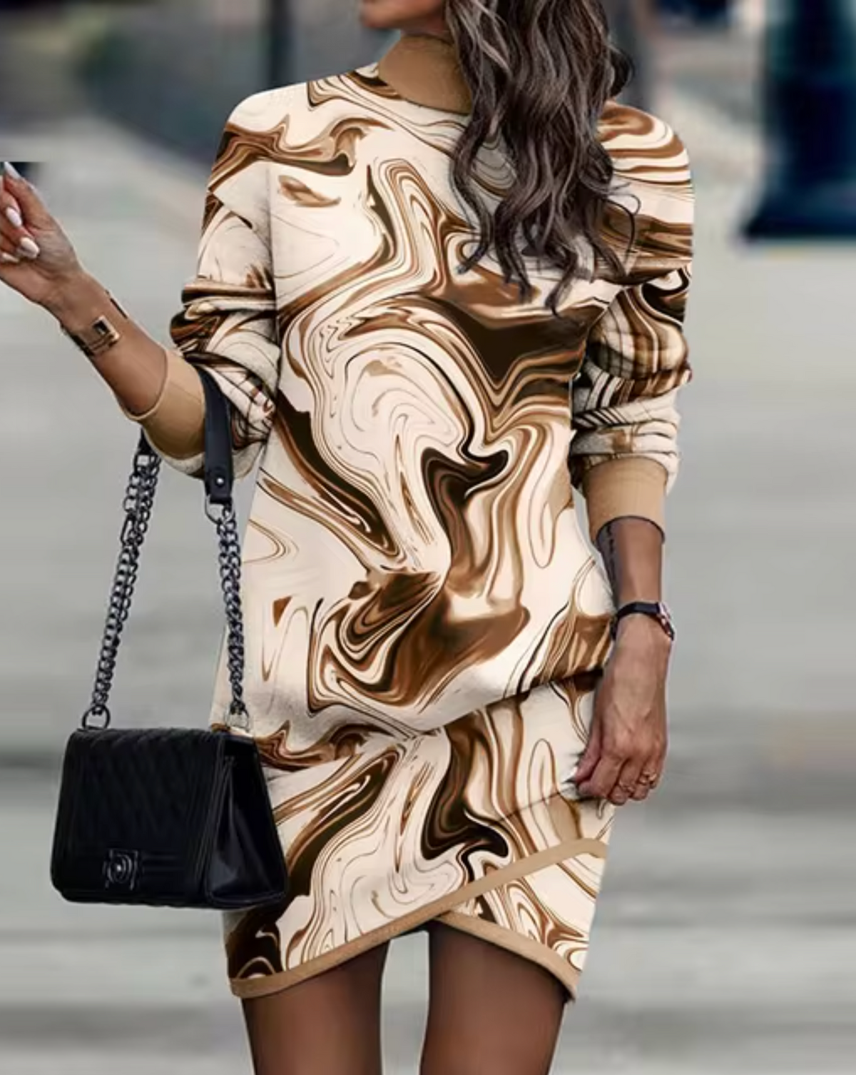 Women's Leopard Print Asymmetric Casual Mini Dress in Candy Print