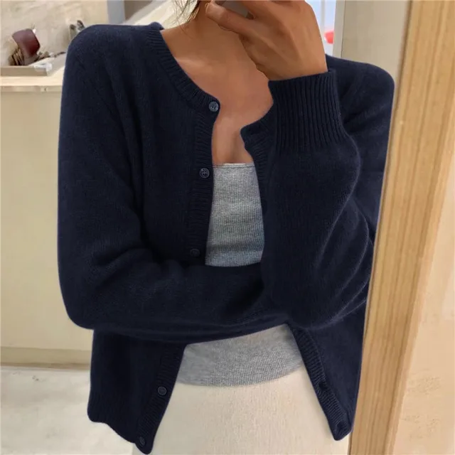 Women's Knitted Slim Fit Button Front Cardigan view 9