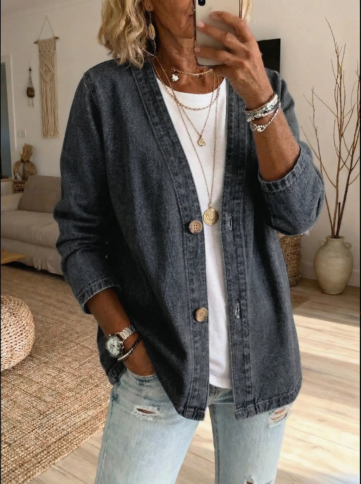 Women's Knitted Button Front Casual Cardigan view 5