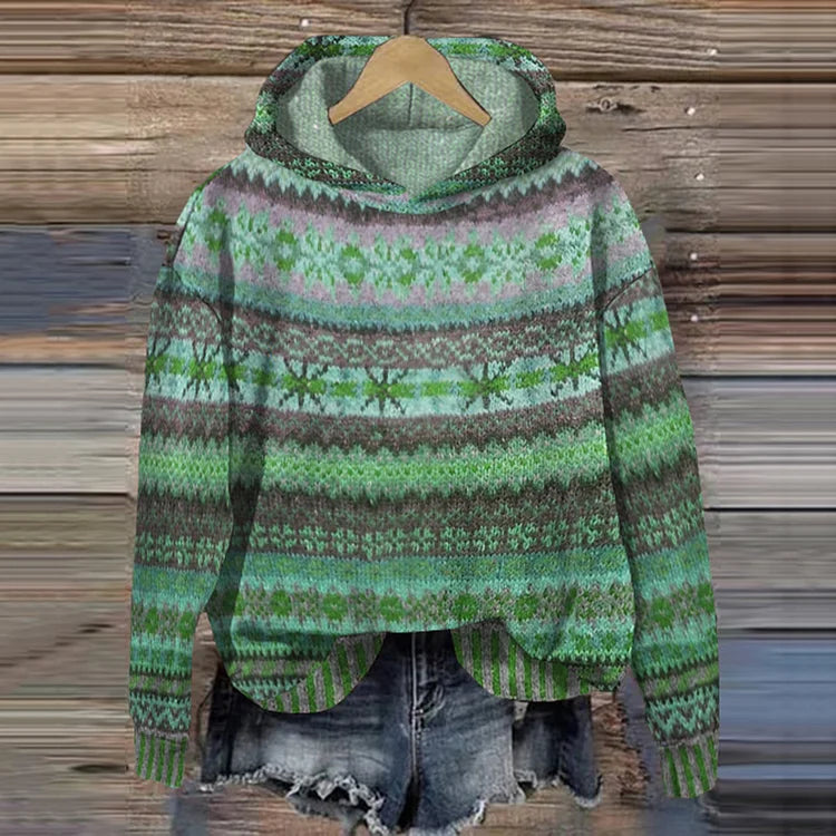 Women's Brown Hoodie in Green
