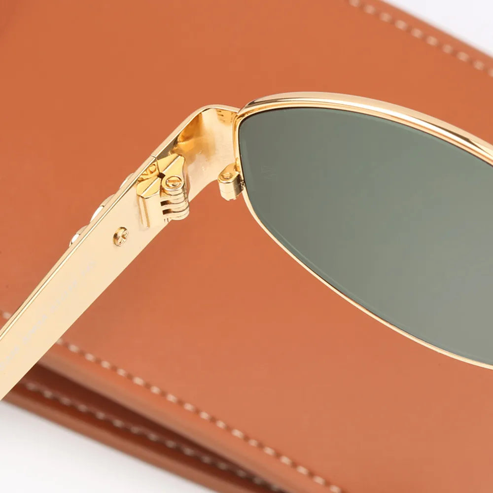 Women's Gold Hardware Retro Casual Sunglasses view 8