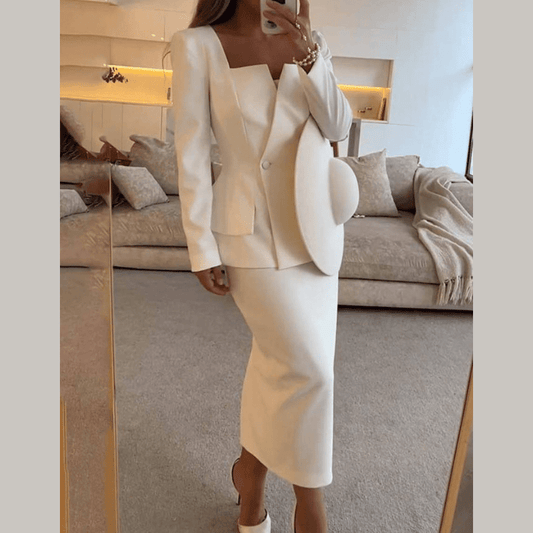 Women's Peplum Flap Pocket Tailored Blazer view 2