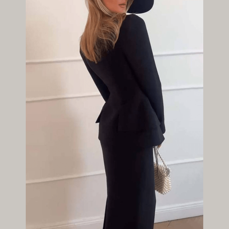 Women's Peplum Flap Pocket Tailored Blazer view 8
