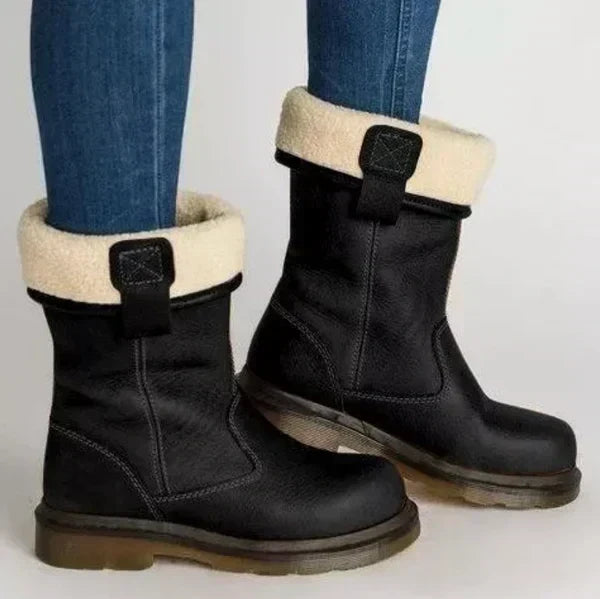 Women's Pull On Mid Calf Biker Boots view 5