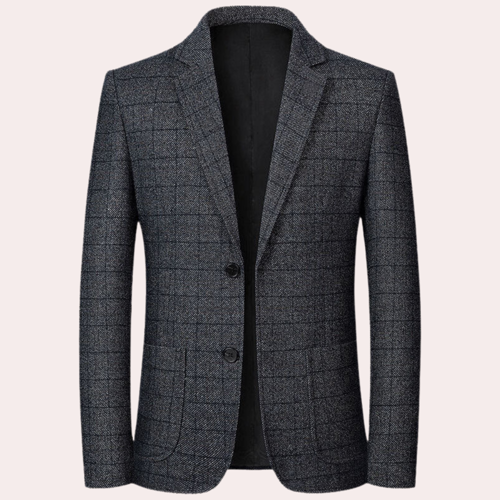 Men's Checked Blazer in Black