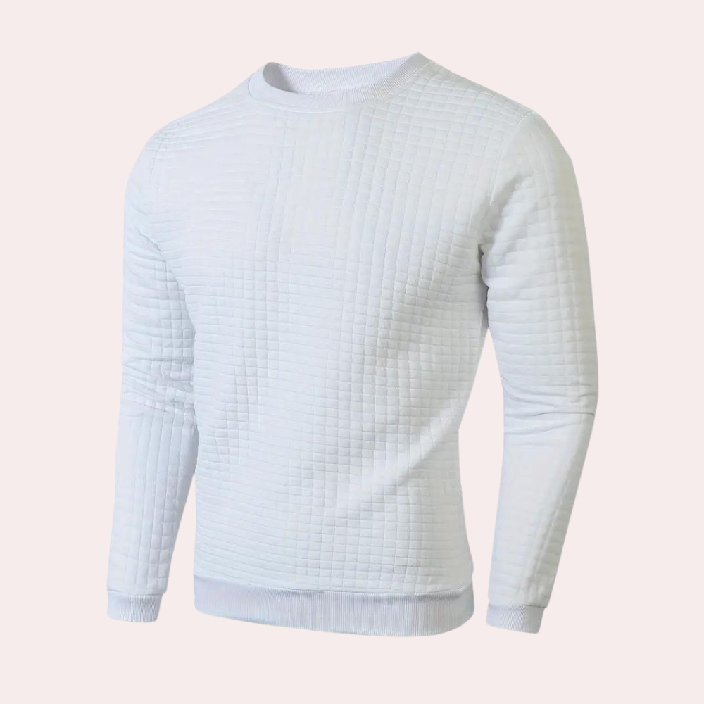 Men's Army Green Relaxed Fit Jumper in White