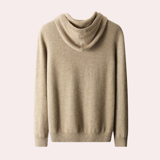 Men's Drawstring Knitted Pullover Hoodie