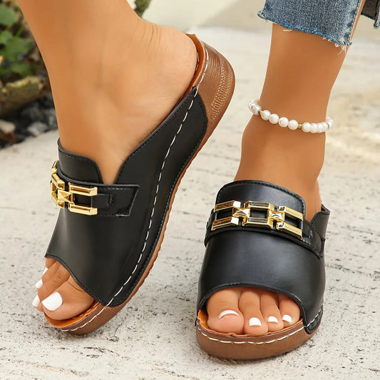 Women's Pink Sandals in Black