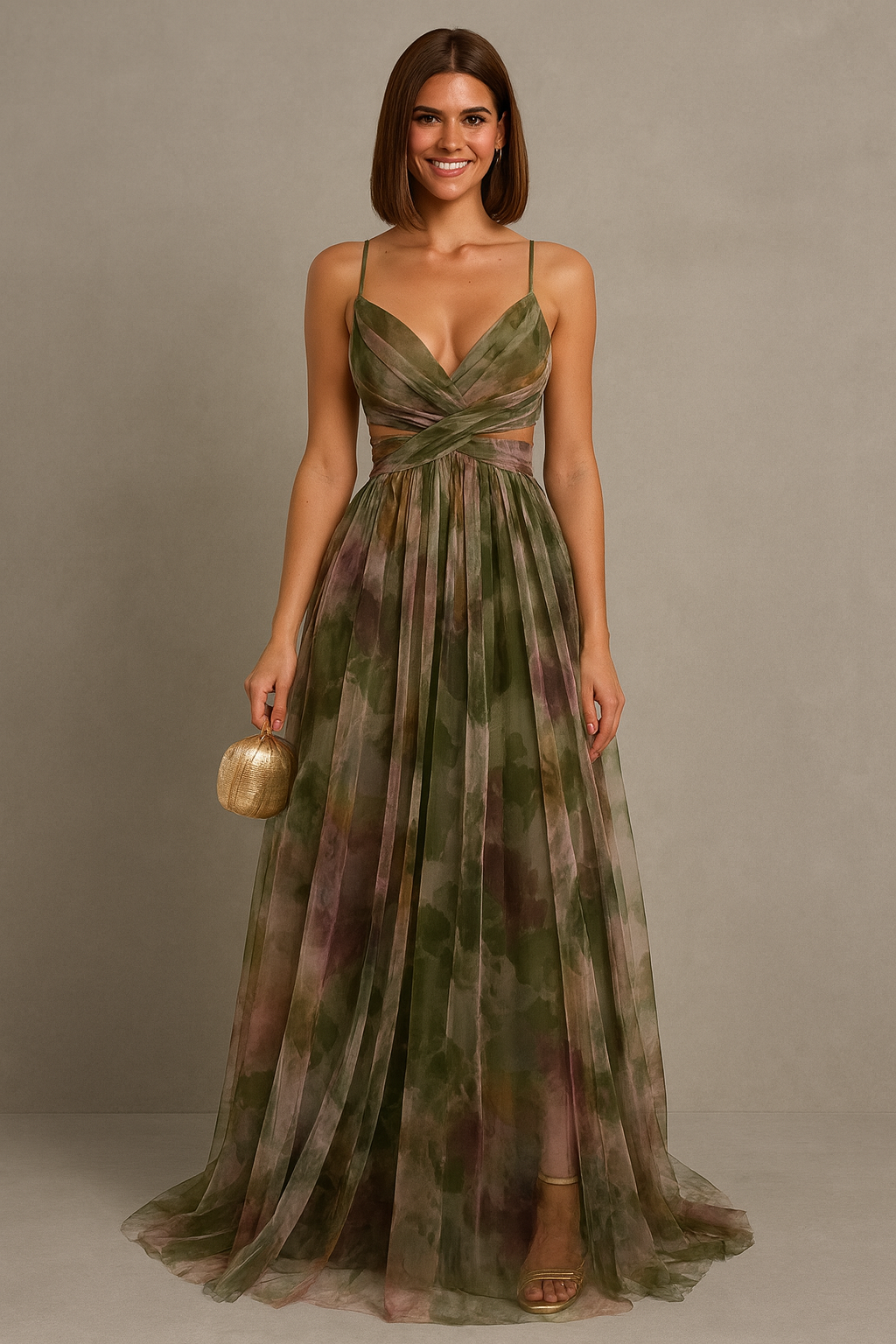 Women's Green Maxi Dress in Green