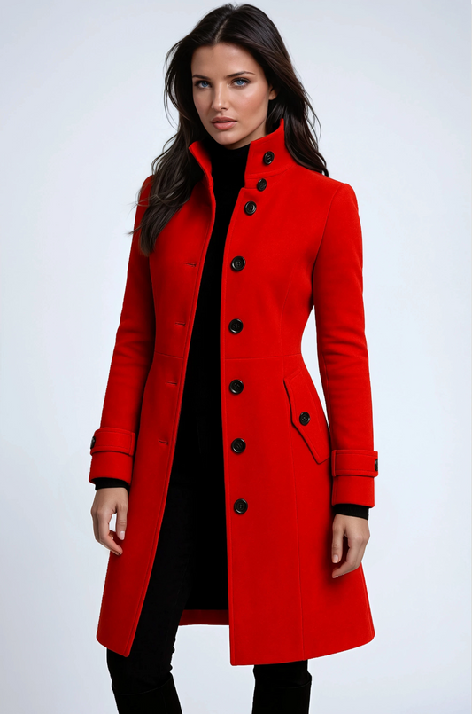 Women's Stand Collar Longline Trench Coat view 2