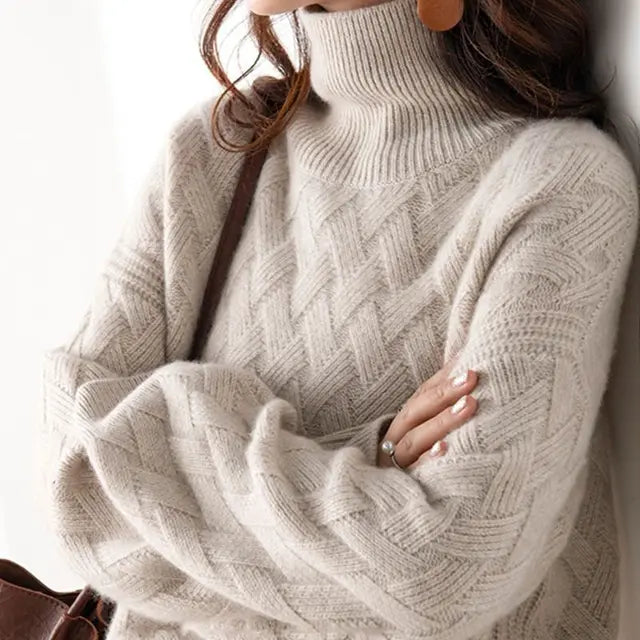 Women's Cable Knit Stand Collar Jumper view 5