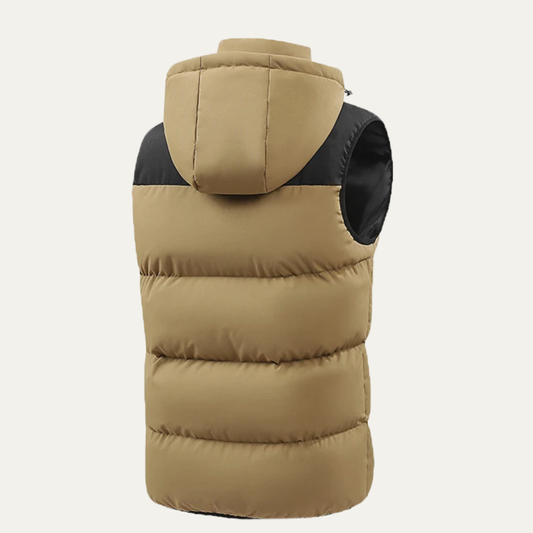 Men's Hooded Zip Up Patch Pocket Puffer Jacket