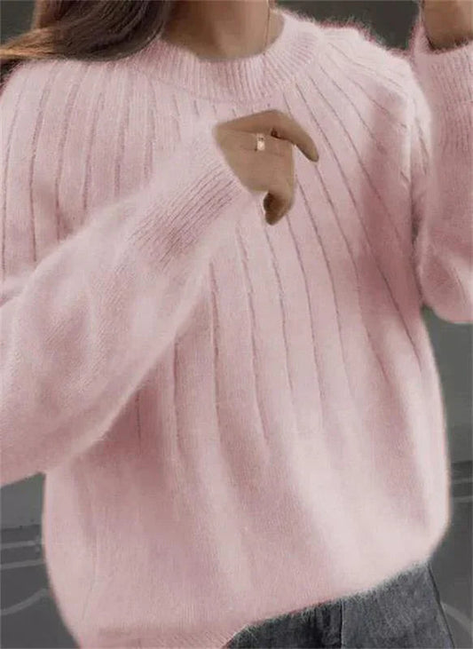 Women's Oversized Brushed Knit Crew Neck Jumper view 2