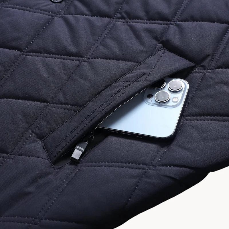 Men's Green Quilted Bomber Jacket