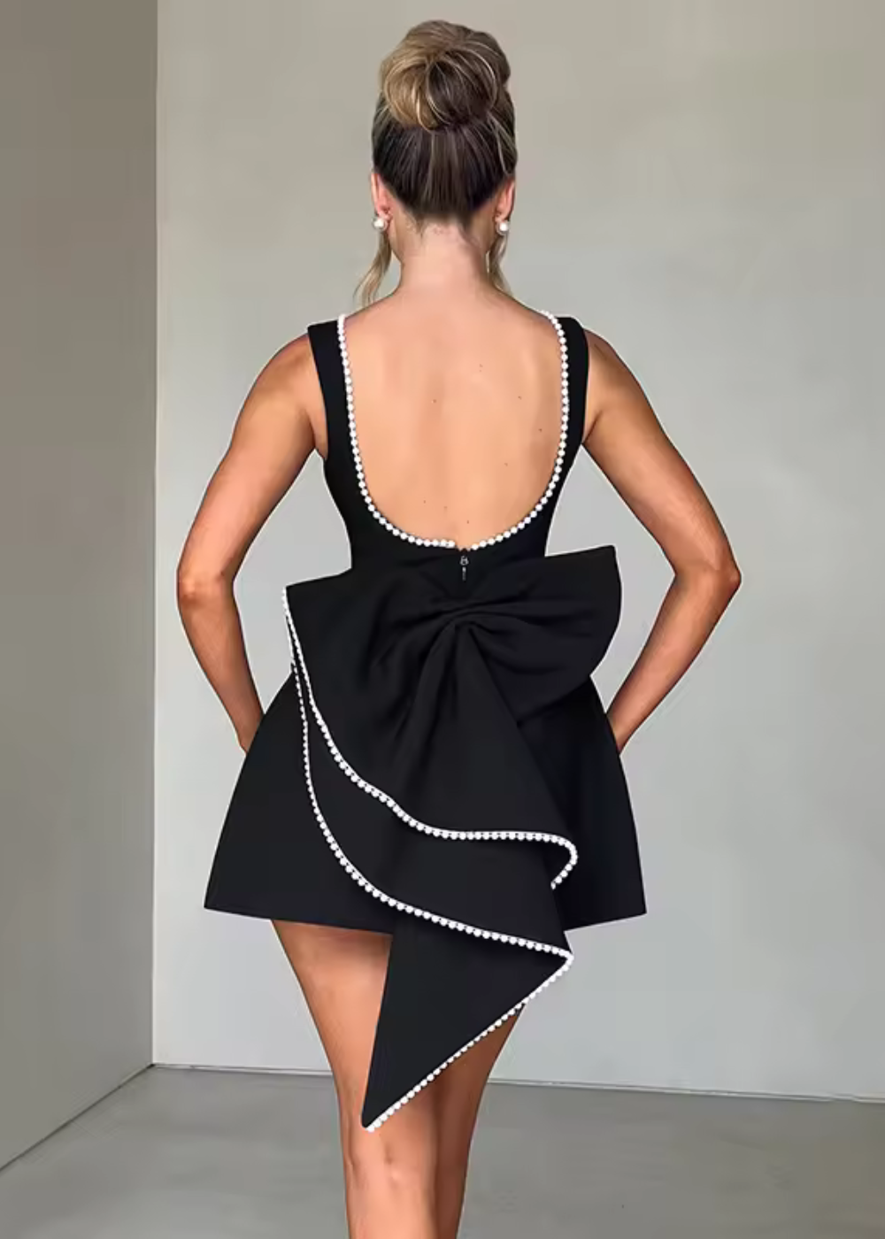 Women's Pearl Detail Mini Dress view 7