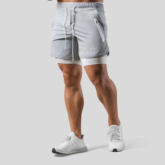 Men's Relaxed Fit Compression Quick Dry Outdoor Shorts in Grey