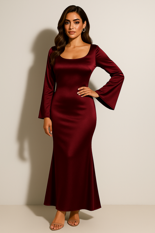 Women's Long Sleeve Wedding Guest Dress