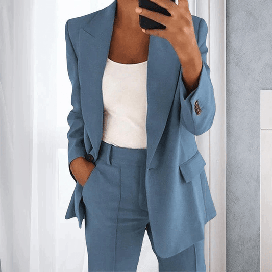 Women's Oversized Blazer and Wide Leg Trouser Set view 2