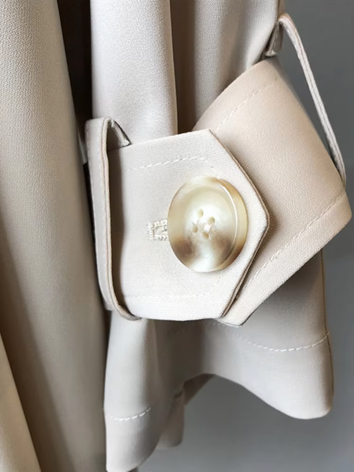Women's Tie Cuff Longline Double Breasted Trench Coat view 6